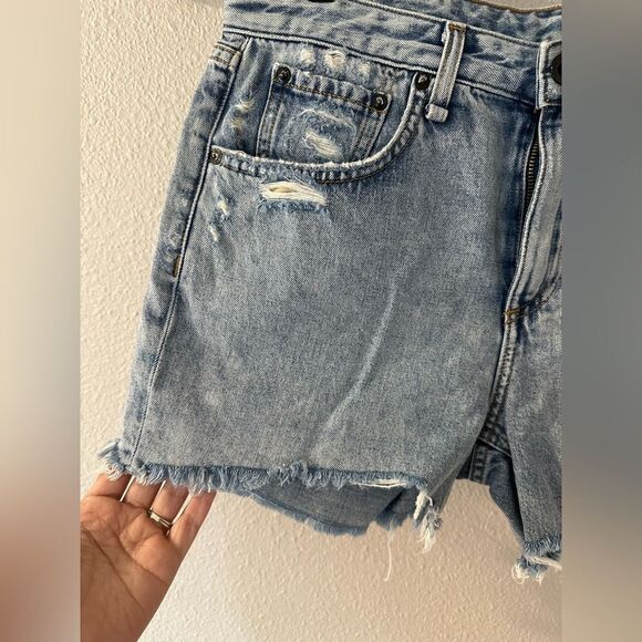 Rag and Bone Olson Dre Low-Rise Denim Shorts Light Wash Blue Size 27 - Picture 3 of 9